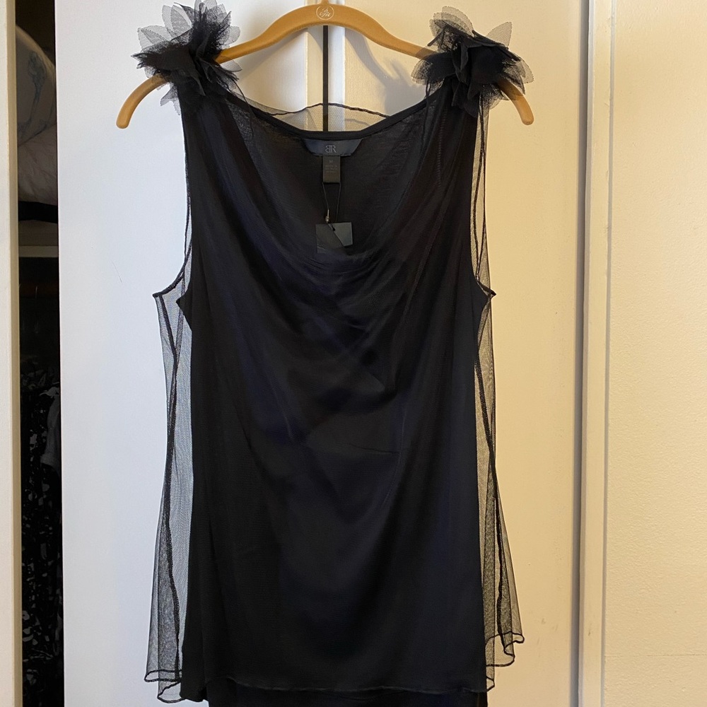 Monogram Black Sleeveless Formal Top